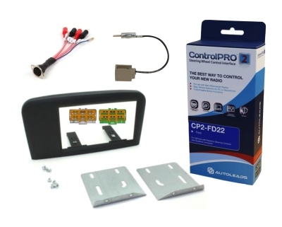 Installationskit 2DIN Volvo S80 1999-2006 (Förstärkt system)